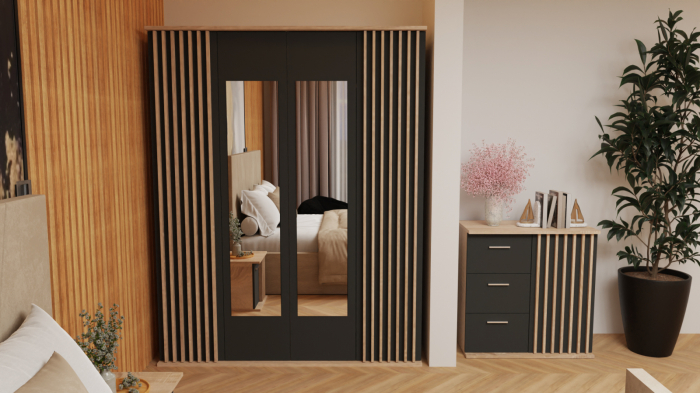 Dormitor Dallas Cu Pat Tony Tapitat Bej [2]