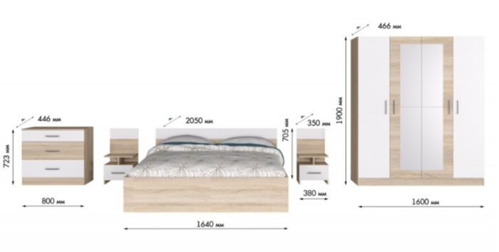 Dormitor Lesi Sonoma&Alb [3]