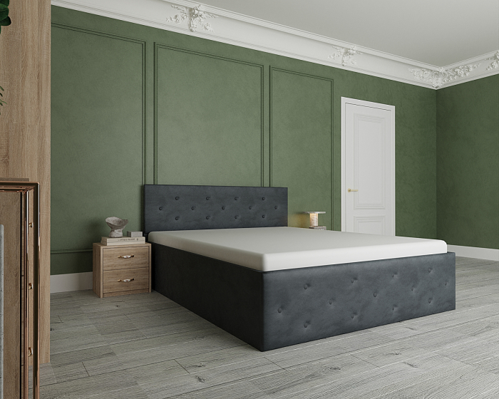 Dormitor Loki Tapitat cu Oglinda Sonoma&Gri [4]