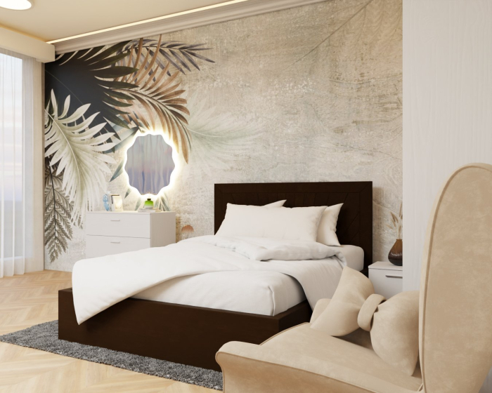 Dormitor: Lotus Pat Tapitat Dressing 200x200 Alb&Sonoma 2 Usi [4]