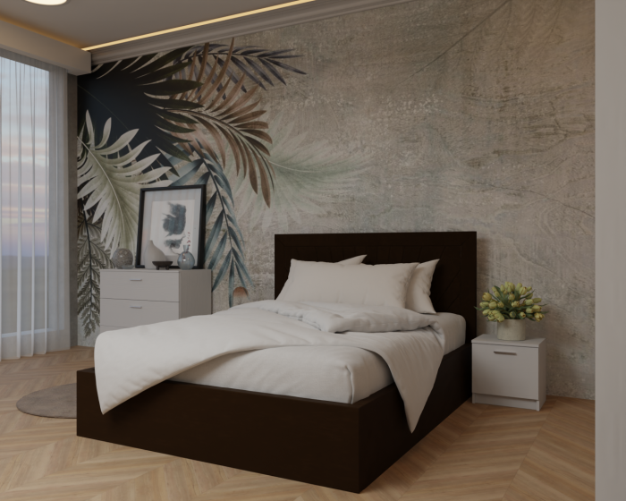 Dormitor: Lotus Pat Tapitat Dressing 250x200 Alb&Sonoma 3 Usi  [4]