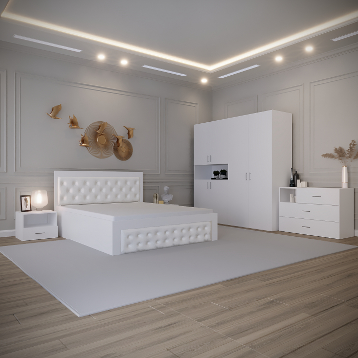 Dormitor Montana Tapitat Alb 4 Usi V 2 [1]