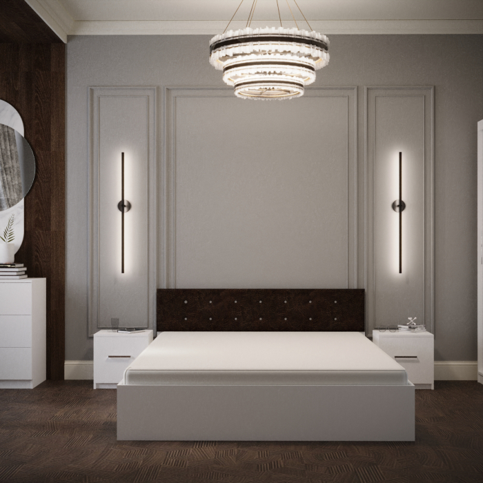 Dormitor Nemira Alb&Wenge Tapitat 2 Usi [2]