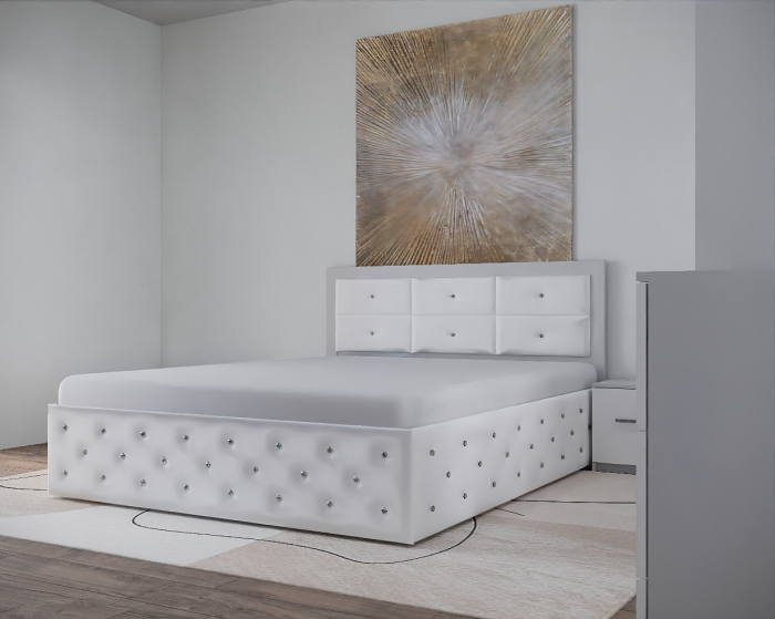 Dormitor Nemira New Alb Tapitat 2 Usi cu Oglinda [4]