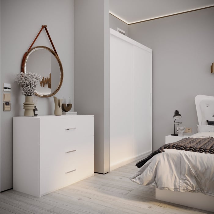 Dormitor Vista Tapitat 2 Usi Alb [2]