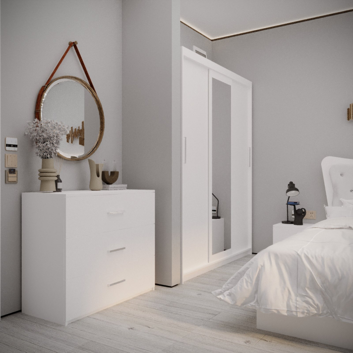 Dormitor Vista Tapitat  Alb 3 usi [4]