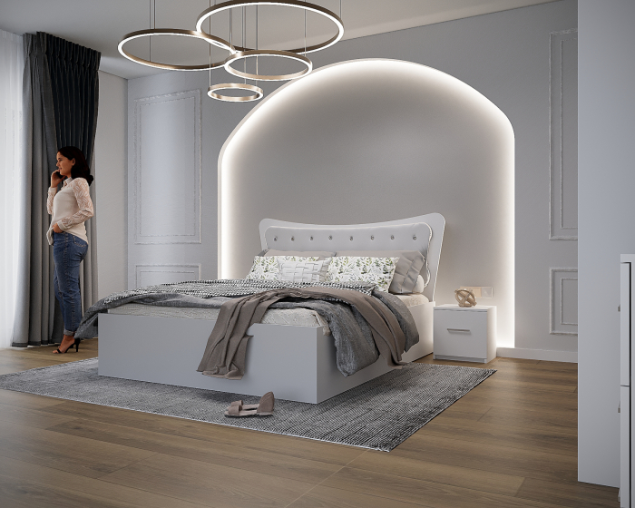 Dormitor Vista Tapitat Alb Dressing 3 usi 250x200 [4]