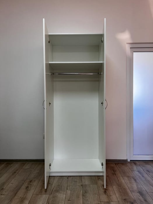 Dulap 2 usi Alb polita fixa si bara [2]