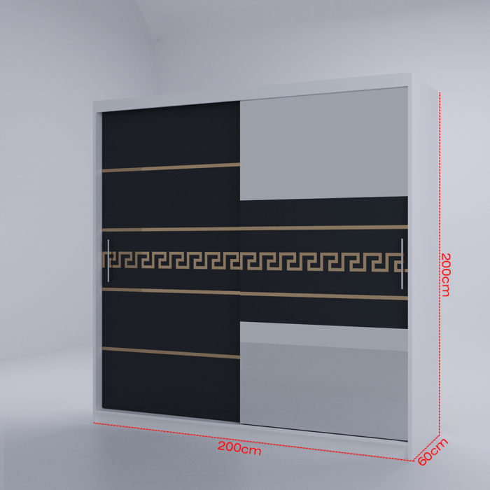 Dulap Venus Gold cu Oglinda Alb&Antracit 200*200 [4]