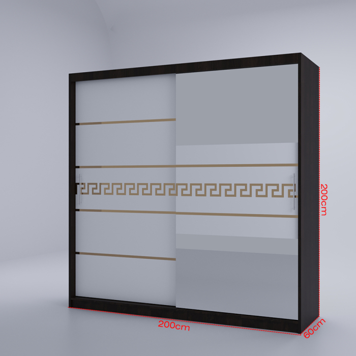 Dulap Venus Gold cu Oglinda Wenge&Alb 200*200 [5]