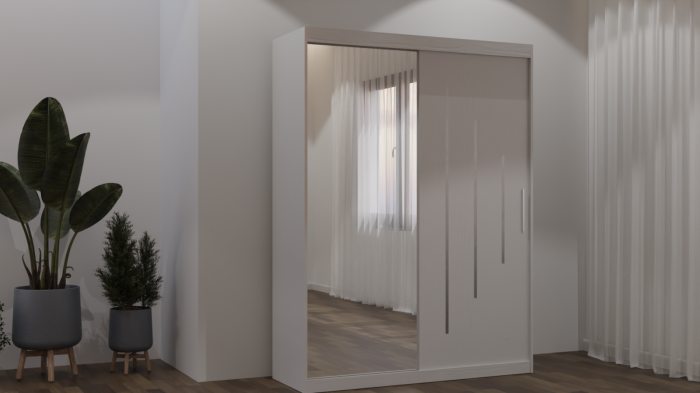 Dulap Venus Space 150x200 cu Oglinda Alb [2]