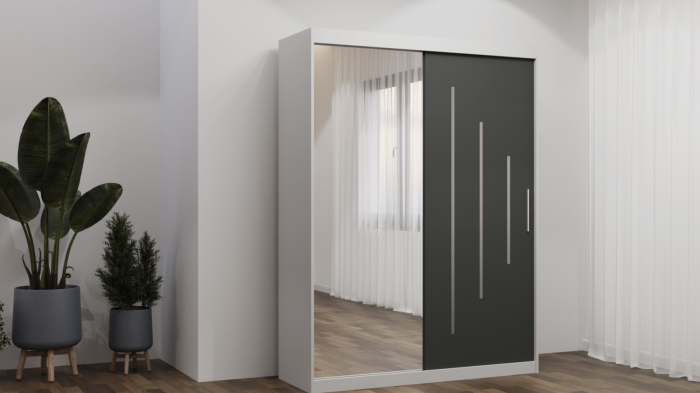 Dulap Venus Space 150x200 cu Oglinda Alb&Antracit [2]