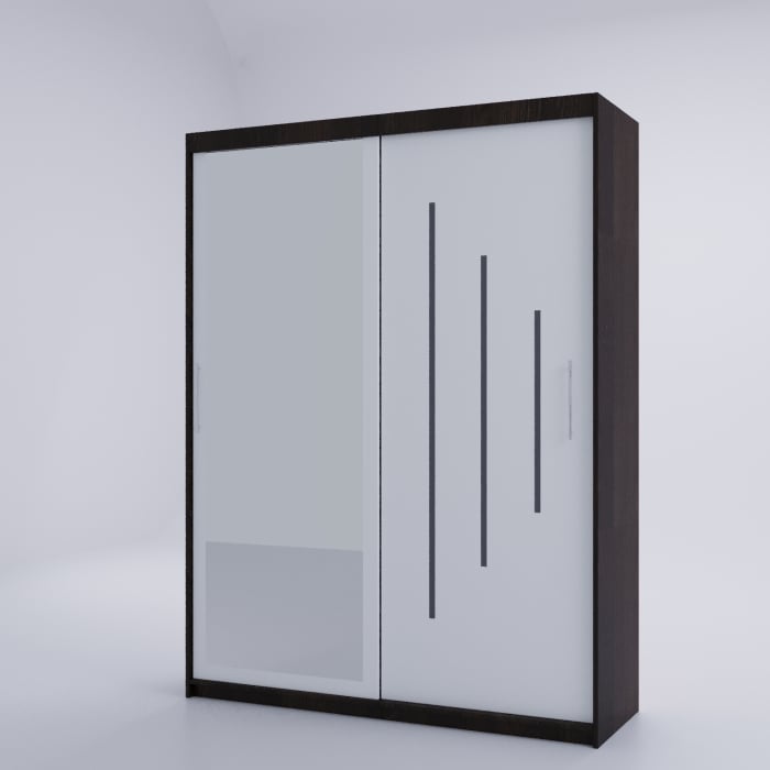 Dulap Venus Space cu Oglinda 200*200 Wenge&Alb, [3]