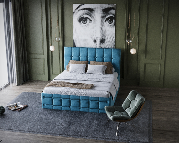 Pat Regal Tapitat Turcoaz 180x200 [4]