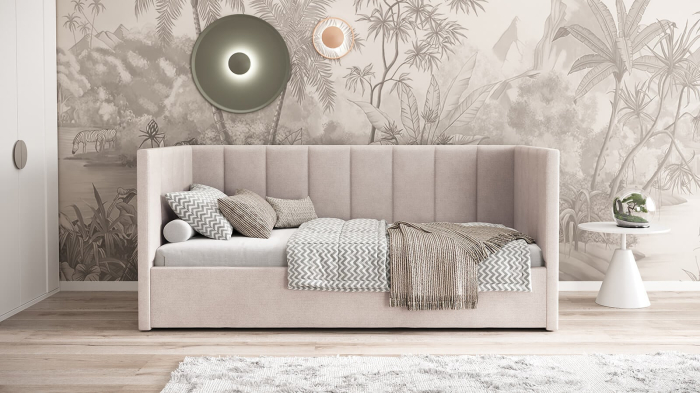 Pat tapitat LOLA cu Somiera Rabatabilă [5]