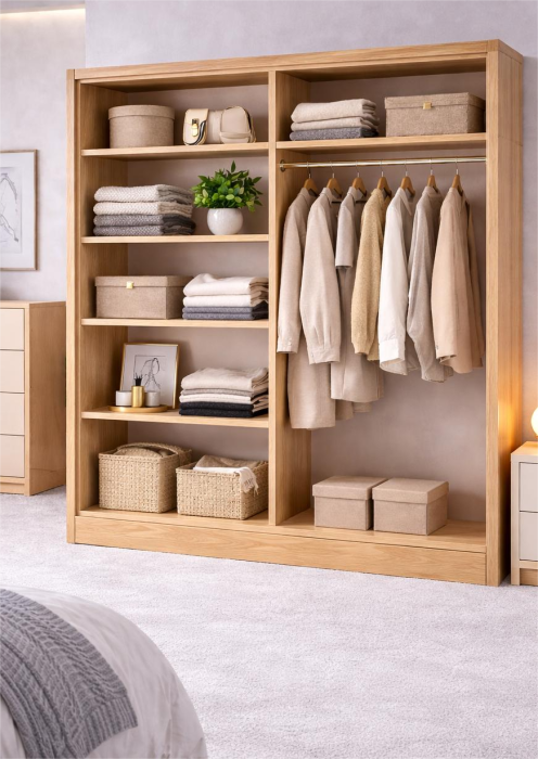 Set Dormitor din MDF lucios ZOE cu Somiera rabatabila si lada, dressing 150x200 [2]