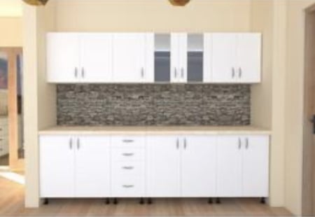 Seturi Mobila Bucatarie - Bucatarie Boston 2.6m Alb