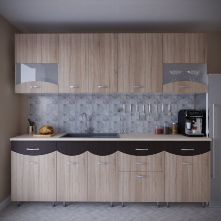 Seturi Mobila Bucatarie - Bucatarie Diana,2.6m Wenge/Sonoma