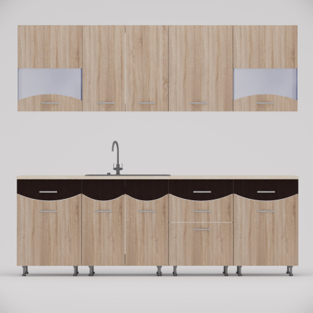 Bucatarie Diana,2.6m Wenge/Sonoma [2]