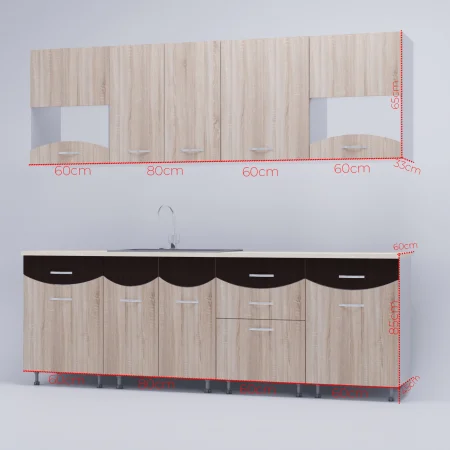 Bucatarie Diana,2.6m Wenge/Sonoma [4]