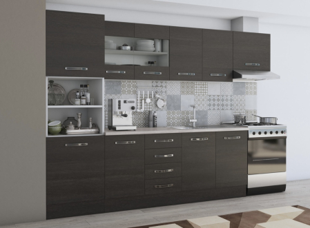 Bucatarie Karina 2.8m Alb&Wenge [2]