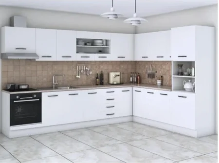 Mobila Bucatarie - Bucatarie Karina Colt  Alb