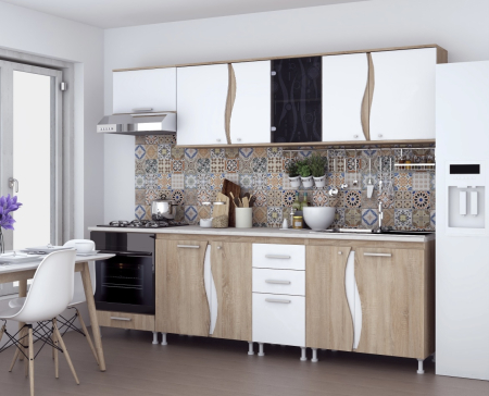 Mobila Bucatarie - Bucatarie Lorena 2.6m Sonoma&Alb