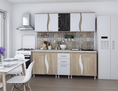 Seturi Mobila Bucatarie - Bucatarie Lorena 2m Sonoma&Alb