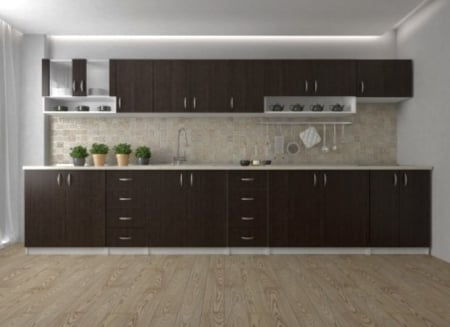 Seturi Mobila Bucatarie - Bucatarie Nataly 3.8m alb&wenge