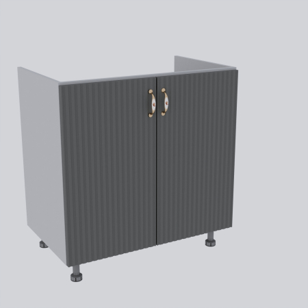 Bucatarie Opera MDF 2.6m Alb&Gri Cenusiu [9]