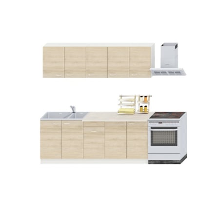 Seturi Mobila Bucatarie - Bucatarie Paula 2.0m Alb&Sonoma