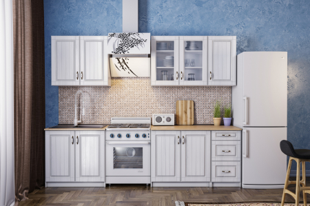 Bucatarie Provence 2m,MDF, Alb Fibros [3]