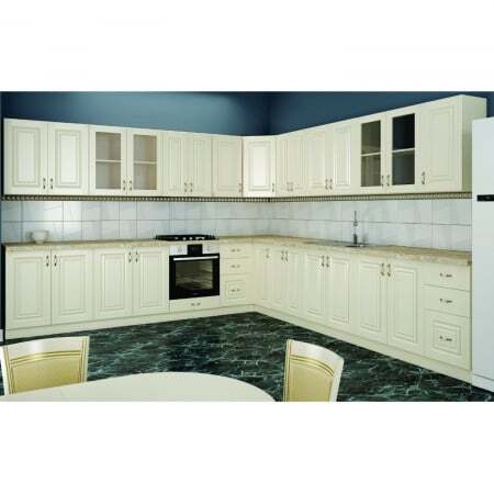 Mobila Bucatarie - Bucatarie Roma Colt 2 MDF Crem