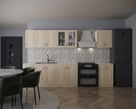 Seturi Mobila Bucatarie - Bucatarie Roma MDF 2.6M Crem