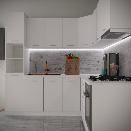 Bucatarie Sena Colt  2.2m x 2.2 m Alb [2]