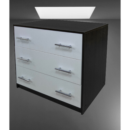 Comoda 3 sertare, Wenge/Alb, 80x45x70 cm [3]