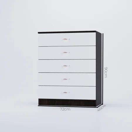 Comoda 5 Sertare Wenge&Alb [2]