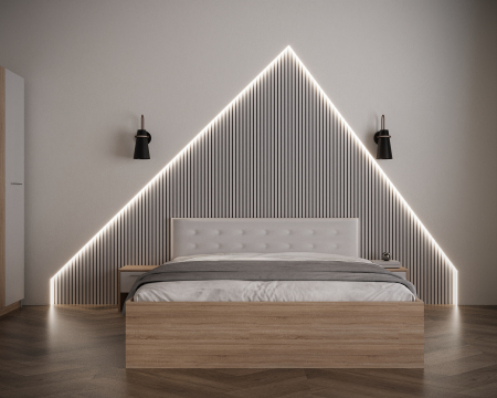 Dormitor Adria Tapitat 3 Usi Sonoma&Alb [3]