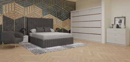 Dormitor Cairo Tapitat Dressing 250x200 3 Usi Alb [1]