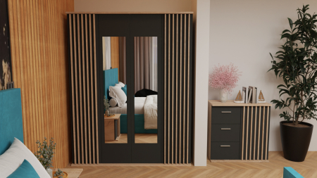 Dormitor Dallas Cu Pat Tony Tapitat Turcoaz [2]