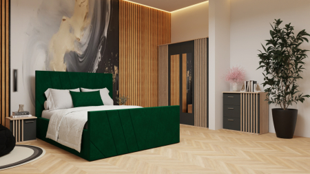 Dormitor Dallas Cu Pat Tony Tapitat Verde [2]