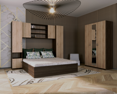 Seturi Dormitor - Dormitor Iustin Wenge&Sonoma