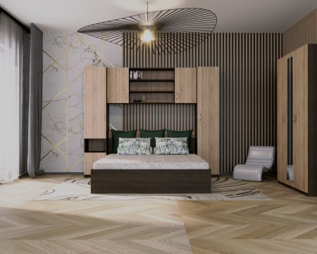 Mobila Dormitor - Dormitor Iustin Wenge&Sonoma