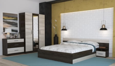 Seturi Dormitor - Dormitor Lesi Sonoma&Wenge 3 Usi