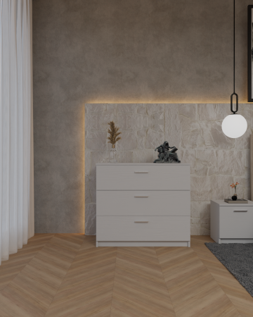 Dormitor Lotus Pat Tapitat Dressing 150x200 Alb 2 usi [3]