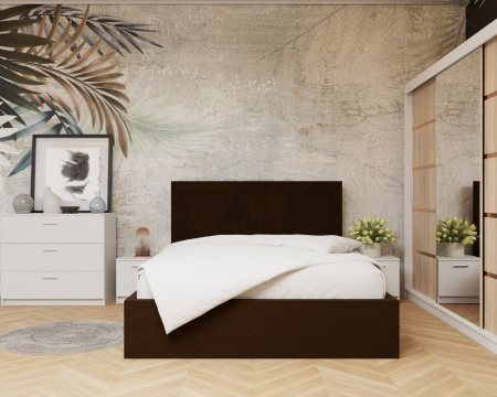 Dormitor: Lotus Pat Tapitat Dressing 250x200 Alb&Sonoma 3 Usi cu Oglinda Mobilier Dormitor - Dormitor: Lotus Pat Tapitat Dressing 250x200 Alb&Sonoma 3 Usi cu Oglinda