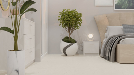 Dormitor Lucas Tapitat Bej 2 Usi Alb cu Oglinda [7]