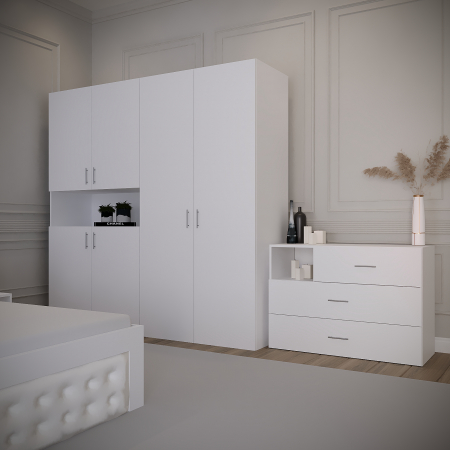 Dormitor Montana Tapitat Alb 4 Usi V 2 [3]