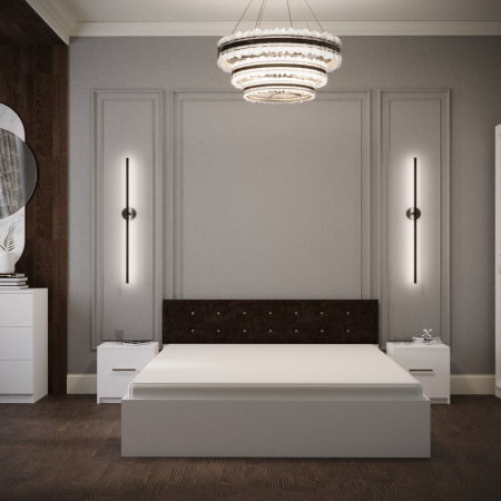 Dormitor Nemira Alb&Wenge Tapitat 2 Usi [1]