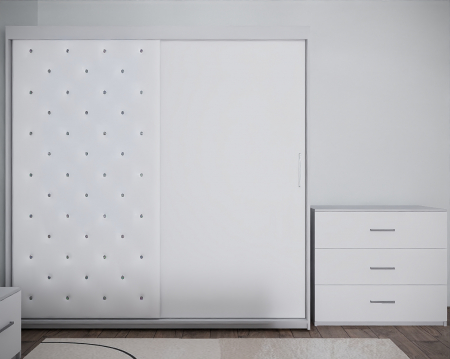 Dormitor Nemira New  Alb Tapitat 2 Usi [4]